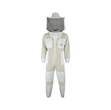 Imkeranzug Premium mit Atmungsnetz für Imker Bienen Stichfest weiß oder braun 120 140 S M L XL XXL, L · weiß