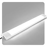 LED Feuchtraumleuchte 60cm, 18W LED Röhre Feuchtraumlampe, IP65 Wasserfest TONFFI Wannenleuchte Deckenleuchte für Keller Werkstatt Garage Warenhaus Bad Büro, Kaltweiß 5000K