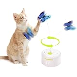 Pet Prime Automatisches Katzenspielzeug, Elektronisches Katzenspielzeug, Katze Schmetterling Spielzeug, Katzenspielzeug Selbstbeschäftigung mit 360°-Drehschmetterling & Sensor-Modus