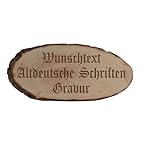 Generisch Schild personalisiert aus Holz mit Gravur Altdeutsche Schriften selbst gestalten Baumscheibe Holzschilder 18-90 cm