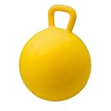 PFIFF 103033 aufblasbarer Pferdespielball, Spielball für Pferde, Pferdespielzeug, Ball ohne Luftpumpe, gelb, 30cm