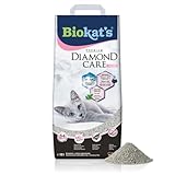 Biokat's Diamond Care Fresh Katzenstreu mit Babypuder-Duft - Feine Klumpstreu aus Bentonit mit Aktivkohle und Aloe Vera - 1 Sack (1 x 10 L)