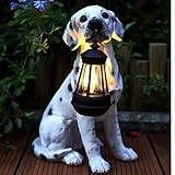 LED Solarlampe Dalmatiner 32,5x22cm inkl. Akku Gartenlampe Hund Laterne Solar Lampe Solarlaterne