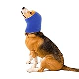 cobee Beruhigende Ohrenschützer für Hunde, Ohrenschützer für Hunde Lärmschutz Haustier Ohrenklappe Kopfwickel Ohren Kapuzenpullover zur Geräuschunterdrückung für Pflege Baden (M, Blau)