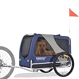 DOGGYHUT® Premium XL Hundefahrradanhänger bis 45 kg Fahrradanhänger für Hunde Hundeanhänger für Fahrrad große Hunde 80103 (BLAU/SCHWARZ)
