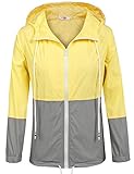 UNibelle Regenmantel Damen-Jacken Wasserdicht für HerbstFaltbar Regenjacke Softshellmantel Reißverschluss im Outdoor üBergangsjacken Damen Günstig Fahrradjacke zum Wanden Gelb S