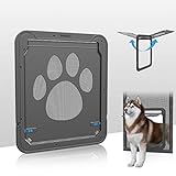 PETLESO Haustierklappe für Fliegengittertür Hundeklappe Katzenklappe Fliegengitter mit Magnetverschluss Einfache Installation Hundetür für Katzen/Hunde (42cm * 37cm)