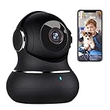 Little elf Überwachungskamera, 2K Babyphone mit Kamera mit Bewegungserkennung, Nachtsicht, 360 Grad Kamera Überwachung Innen, [2024 Neu] WLAN Kamera mit Zwei-Wege-Audio, Hunde Kamera mit APP, Alexa
