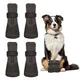 Vordpe 4 Stück Hundeschuhe Pfotenschutz, Anti-Rutsch Socken für Hunde mit verstellbaren Riemen, Hunde Schuhe Outdoor, gegen Lecken und Rutschen (XL)