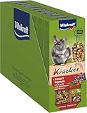 Vitakraft Kräcker, Knabberstangen, Nagersnack, für Chinchillas, zur Zahnpflege, mit Kräutern, mit Hagebutte, ohne Zusatz von Zucker und Getreide (10x 112g)