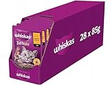 Whiskas Adult 1+ Tasty Mix Cremige Variationen Katzenfutter mit Lamm und Pute in Soße – Hochwertiges Nassfutter für ausgewachsene Katzen – 28 Beutel à 85g