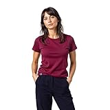 ALPIN LOACKER Merino Shirt Damen Kurzarm und Poloshirt I atmungsaktives Funktionsshirt schnelltrocknend für Sport und Wandern I Merinowolle Tshirt und Thermooberteil, Berry S