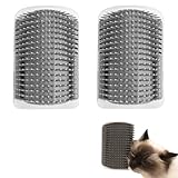 Katzen Bürste Kamm,Massage Ecke Katze Bürste,Katzenbürste Wand Ecke,Katze Self Groomer,2pcs Katzen Ecke Fellpflege Bürste,Self Groomer Katze für Langhaar Kurzhaar Katze Massage (Ohne Katzenminze)