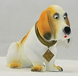 RAKSO Wackel Figur Hund Basset Hound Wackelfigur H 19,5 cm groß Dekofigur mit Wackelkopf