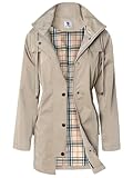 SaphiRose PONCHO Damen Regenjacke Windbreaker Wasserdicht Kapuze Übergangsjacke mit Atmungsaktiv Futter für Frühling Sommer und Herbst Khaki M