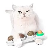 Fortune-star Wandbälle mit Katzenminze, Katzenspielzeug, essbar, Leckbälle, Snack, natürlich, gesund, drehbar, für Kätzchen, Spielen, Kauen und Putzen