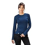 ALPIN LOACKER 100 Merino Langarmshirt Damen 230g/m2 I Feinste Merinowolle Unterwäsche I Langarm Wandershirt für Outdoor und Sport, Blau S