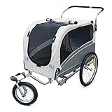 PolirOne Shop Fahrradanhänger für Kinderwagen Transport Hunde (Grau L), S