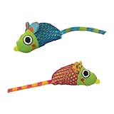Petstages Catnip Chew Mice - Zahnpflege-Spielzeug für Katzen - mit Katzenminze - 2er-Pack