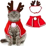 Cat Christmas Costumes Outfit Set, Cat Dog Christmas Outfit Costume, Christmas Pet Clothes, Cute Santa Claus Dog Cat Christmas Costumes, Dog Christmas Outfit Cloak, Pet Santa Cloak Reindeer Hat