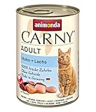 Carny Katzen Nassfutter Mix Huhn + Lachs (6 x 400g), Katzen Nassfutter ohne Getreide und Zucker für ausgewachsene Katzen von animonda mit frischen fleischlichen Zutaten