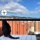 Ancecos Katzennetz für Balkon und Fenster drahtverstärkt, Katzennetz drahtverstärkt 6x3m, Bissfest; Olivgrün