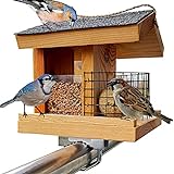 STAFECO® Vogelfutterhaus Vogelhaus für Balkon wetterfest Futterhaus Handarbeit aus Natur Holz Vogelhaus zum Aufhängen im Garten und Balkon Gartenvögel