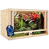 ITA Holz Terrarium 120x60x60 cm mit Frontbelüftung & Integriertem Hygrometer - Holzterrarium aus OSB-3 Platten - Terrarien für Reptilien, Schlangen, Amphibien - EU Produkt, FSC Zertifiziert