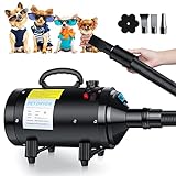Wilktop 2400W Pet Haartrockner, Pet Trockner Low Noise（80 dB） Hundepflege Haartrockner Pet Dryer für Haustiere（Schwarz）