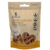 NATURAL EATS Neu 3 X 50G Huhn & Leber Frettchen Bisse Echt Fleisch Leckerli 60460