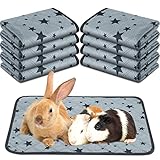 Namalu 8 Stück PIPI Pads Wiederverwendbar Urin Unterlagen für Meerschweinchen Waschbar Fleece PIPI Matte rutschfest Haustier Unterlagen Saugfähig Käfig Einlage mit Stern Muster (18 x 24 Zoll)