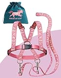 Jubi® Rosa Pferdeleine Kinder - größenverstellbar für perfekten Sitz und Aufbewahrungsbeutel - Pferdegeschirr für Kinder/Pferdespielzeug…
