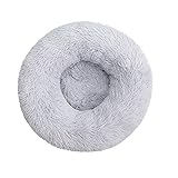 Fhodigogo Hundebett Katzenbett Waschbar Donut Hundebett Weiches Plüsch Rundes Hundesofa mit Wasserfeste Unterseite Katzenbett für innerhalb Katzen und Hunde bis 3 kg(S/35X12CM)