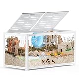 BUCATSTATE Hamsterkäfig 3,0: Metall Rattenkäfig Kleintierkäfig Groß Stapelbar mit Einfacher Montage 100L x 50W x 52H cm für Nager, Mäuse, Zwerghamster (0,5m², Weiß)