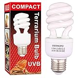 DERNORD UV Lampe Reptilien Wärmelampe - 13W 10.0 UVA UVB Lampe Terrarium Light Bulb UV Licht Lampe für Wellensittich Leopardgecko Wärmelampe Schildkröten