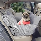 Johnear Autositz Sitzerhöhung für 30kg Mittlere Hunde 2 in 1 Hundebett Auto Reisebett mit 2 Taschen，Hundebett Transporttasche Couch mit Sicherheitsleine 76x52x20cm